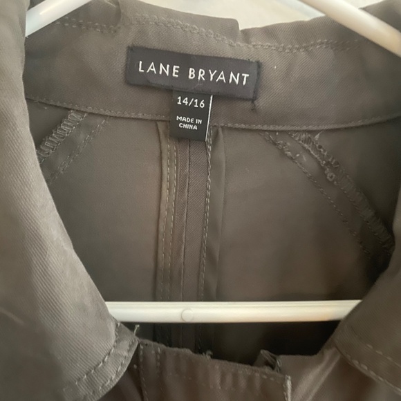 Army/Olive Green Lane Bryant Long Lightweight Jacket - Picture 5 of 5